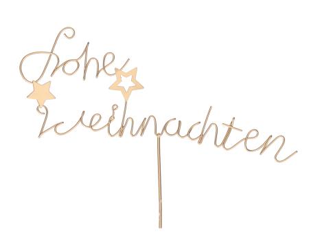 Stecker Frohe Weihnachten Draht beglittert B17 L52cm