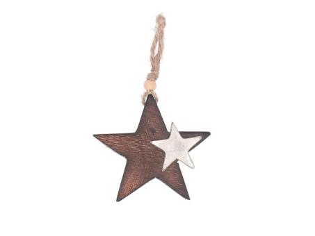Stern Mangowood gebürstet m Alustern z Hängen D10 T2,5cm