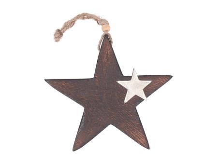 Stern Mangowood gebürstet m Alustern z Hängen D15 T2,5cm