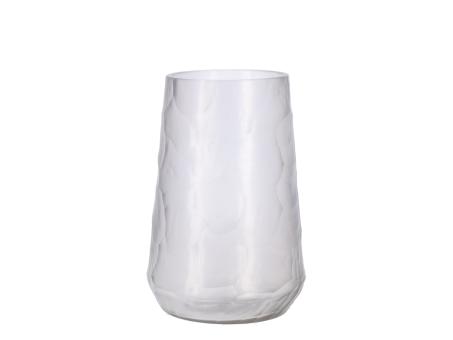 Glas Vase Rille Handcut geschliffen D18 H26cm