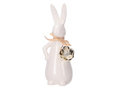 Hase Porzellan m Blüte gold B8 T6,5 H19,5cm