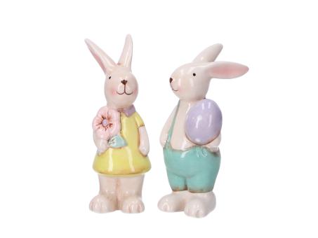 Hase Porzellen 2Mod bemalt glasiert 
