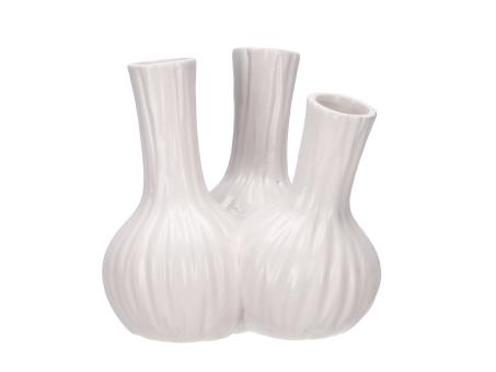 Vase Porzellan x3 Mattglasur D14 H14cm