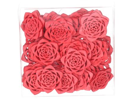 Streusortiment Rose 3D 2fb natur sort Box 72ST D4cm