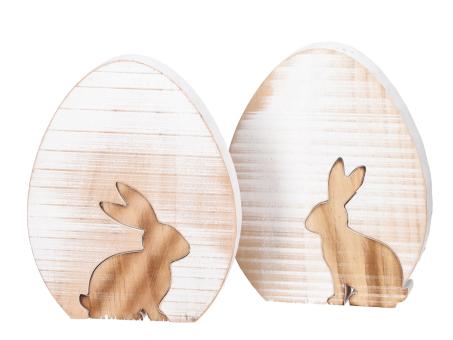 Ei Holz m Hase (extrahierbar) z Stellen 2Mod B13 T2 H16cm