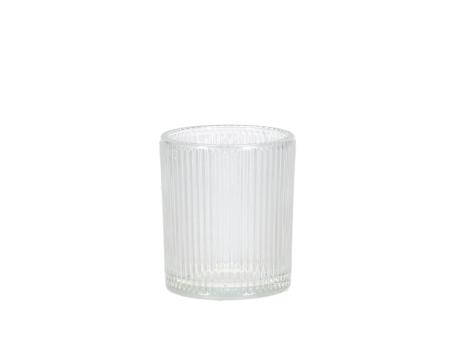 Teelichtglas Rille D 5,5 H6,5cm