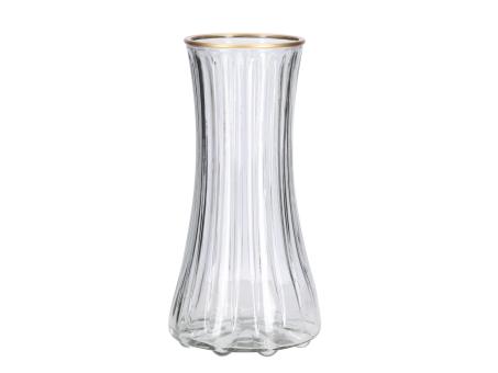 Vase Rima Glas m Goldrand D14 H28cm