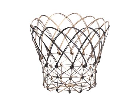 Topf Draht filigran geflochten D17 H15cm
