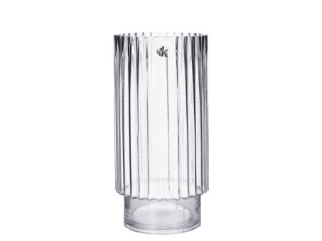 Zylinder Glas Rille a Fuß Cold Cut geschliffener Rand D(12)15 H30cm