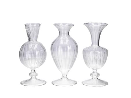 Tischvase Glas Tiffany 3Mod mundgeblasen D7 H15cm