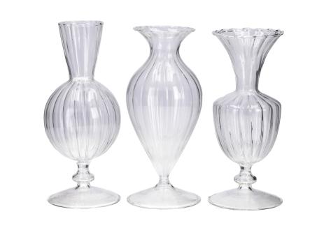Tischvase Glas Tiffany 3Mod mundgeblasen D7-8 H18-20cm