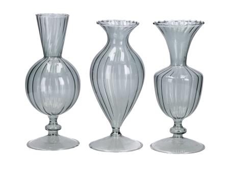 Tischvase Glas Tiffany 3Mod mundgeblasen D7-8 H18-20cm