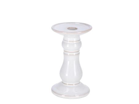 Kerzenhalter Porzellan glasiert f Spitz-/Stabkerze./Stumpenk. bis 22mm/D8cm 
