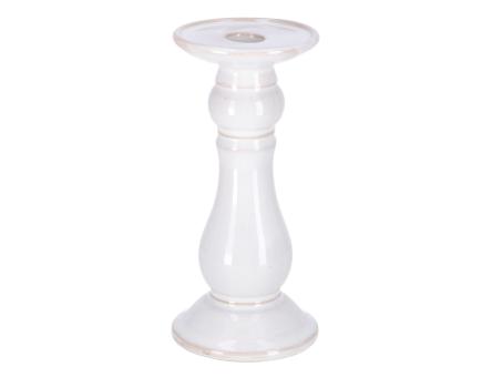 Kerzenhalter Porzellan glasiert f Spitz-/Stabkerze./Stumpenk. bis 22mm/D8cm D9,5 H21cm