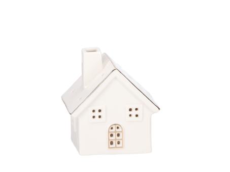 Haus Porzellan classic beleuchtet Porzellan glasiert goldline 