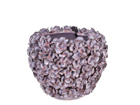 Topf Porzellan Hortensienblüten handgefertigt glasiert D21,5 H17,5cm