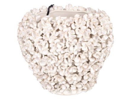 Topf Porzellan Hortensienblüten handgefertigt glasiert D27 H23,5cm