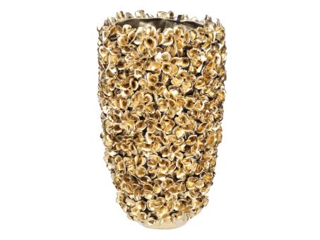 Vase Porzellan Hortensienblüten handgefertigt glasiert D23 H35cm