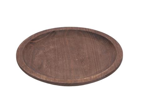 Tablett Teller Holz mit Rand rund gedrechselt D39 H3cm