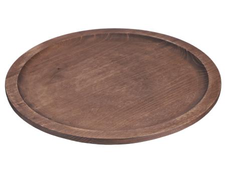 Tablett Teller Holz mit Rand rund gedrechselt D49,5 H3,5cm