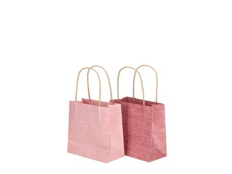 Geschenktüte DOTS mit Papierhenkel 2fb rot-rose 