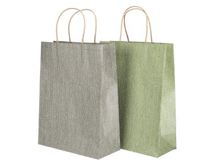 Geschenktüte DOTS mit Papierhenkel 2Fb grün-grau B25 T11 H33cm