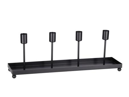 Kerzenhalter Spitz-/Stabkerze Metall x4 a Platte B10 L40 H14,5cm