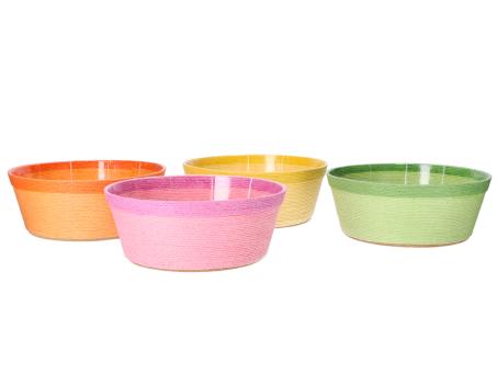 Schale Papierkordel m Inlay 4Fb sort D19,/24,5 H10cm