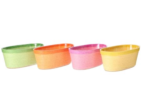 Jardiniere Papierkordel m Inlay 4Fb sort B24 T12 H10cm