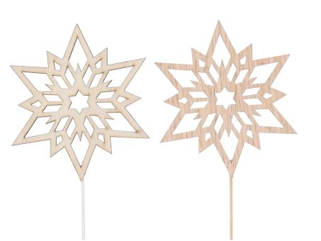 Stecker Stern Holz Lasercut 2fb natur D8 L30,5cm