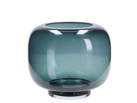 Kugelvase Glas cold cut durchgefärbt mundgeblasen 