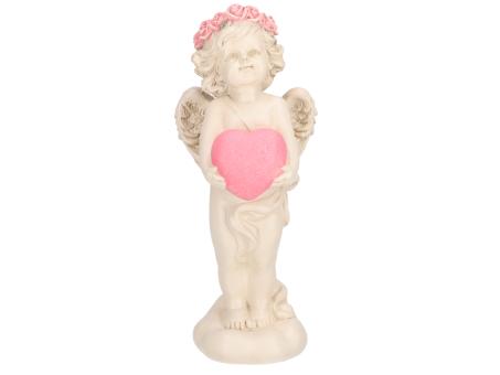 Engel stehend mit Herz B8,2 T7,9 H18,5cm