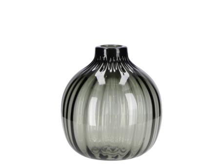 Vase Glas Rille durchgefärbt mundgeblasen D19 H20,5cm