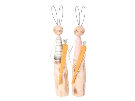 Osterhase m Karotte z Stellen Holz 2Mod B10 L12 H53 cm