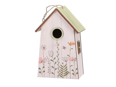 Vogelhaus Wiesenblumen bunt bemalt z Hängen B8,5 L12,5 H19,5 cm