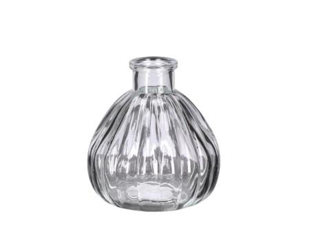 Tischvase Glas Ballon Rille D(3)7 H9,5cm