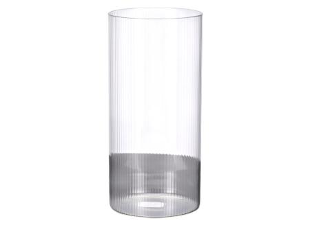 Glas Zylinder Struktur Rille hotcut D10 H21,5cm