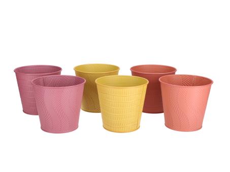 Topf Zink Prägung 2 Mod 3Fb sort D10-14 H12,7cm
