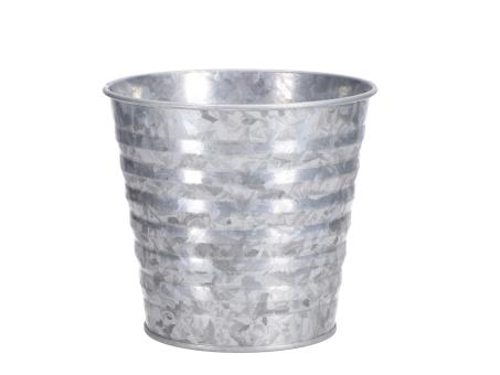 Topf Rille Zink antik D10-14 H12,7cm