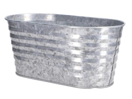 Jardiniere Zink Rillen antik D24-28,5 H12,5cm