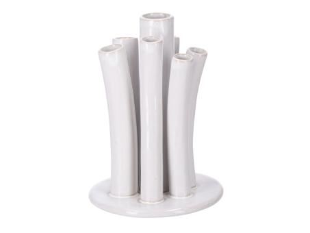 Tischvase Multitube x5 Porzellan glasiert D11 H14cm
