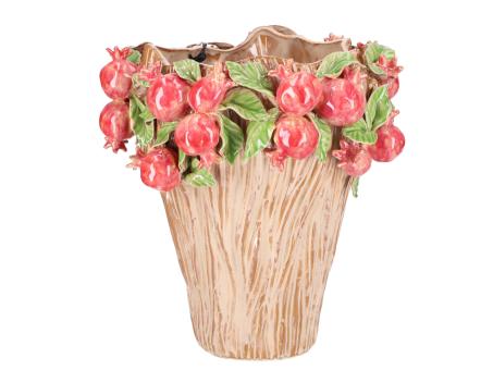 Vase Pomgranate Porzellan handgefertigt glasiert D26,5 H29cm