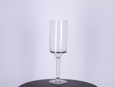 Vase Glas Zylinder auf Fuß cold cut 
