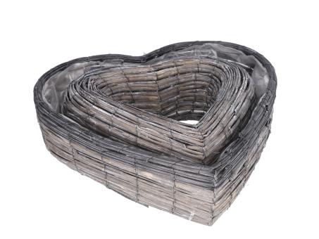 Pflanzherz Spaltweide 2tone Set2 D40/45 H12/13cm