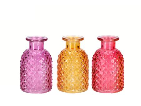 Tischvase mini Noppen 3 fb pink-or-rot sort D5 H9cm