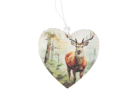 Herz Holz Motiv Hirsch-Wald z Hängen 