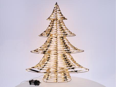 Tannenbaum Metall m Goldfolie 500LED indoor m Timer (5mr Zuleitung) H80cm