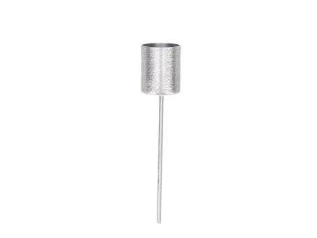 Kerzenhalter Metall gebürstet D2,4cm für Kerze bis D2,3cm D2,4 H3 L11cm