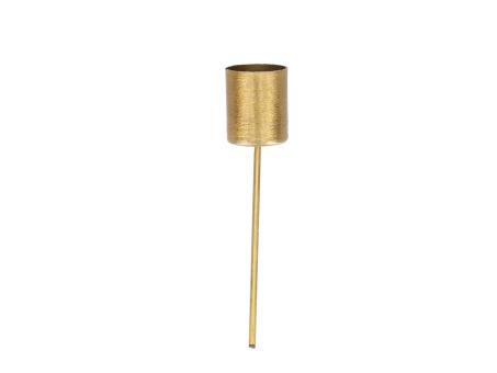Kerzenhalter Metall gebürstet D2,4cm für Kerze bis D2,3cm
 D2,4 H3 L11cm
