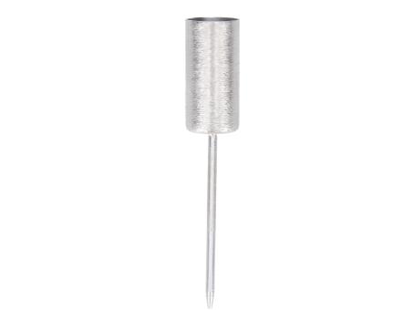 Kerzenhalter Metall gebürstet D2,4cm für Kerze bis D2,3cm
 D2,4 H5 L13cm